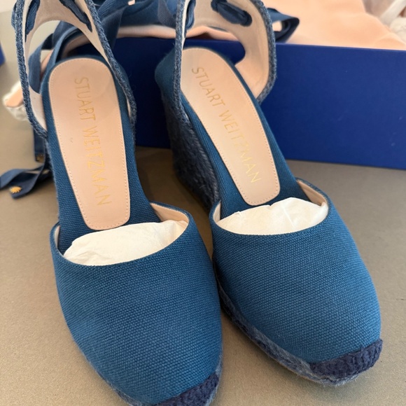 Stuart Weitzman Maguerta Espadrille Wedge Color: Nice Blue Size: 6.5 - Picture 2 of 9